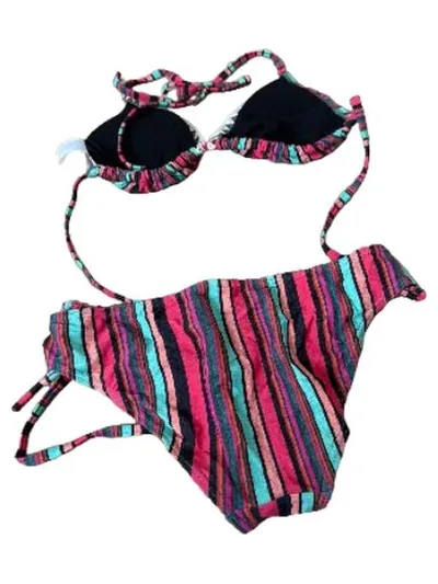 s.Oliver Bikini Damen Gr. 34C/D gestreift bunt Fransen Sommer
