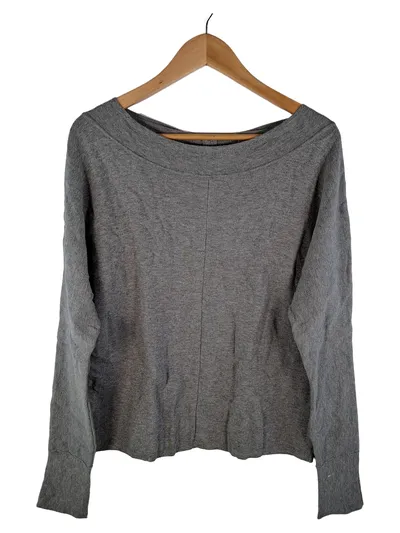 Esprit Damen Pullover meliert grau Baumwolle Langarm Gr. S Alltag Casual