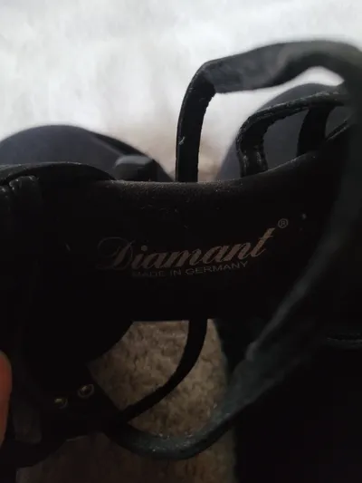Diamant Damen Tanzschuhe Sandalen Schwarz Leder Gr. 37 Elegant