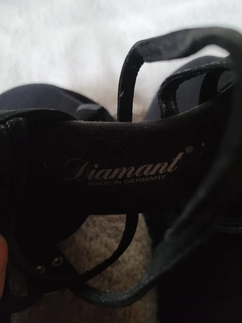 Diamant Damen Tanzschuhe Sandalen Schwarz Leder Gr. 37 Elegant 2