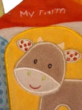 Beauty Baby Stoffbuch My Farm Kuh Bauernhof Baby Spielzeug Beißring 10 cm