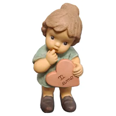 Goebel Nina & Marco Figur Kind mit Herz Ti Amo Porzellan 10cm