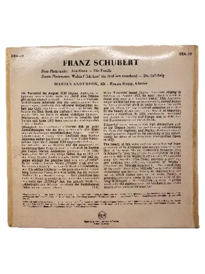 Marian Anderson Ave Maria Schubert Songs Vinyl Single EP RCA Klassik