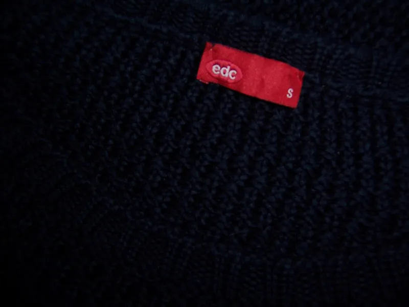 EDCO Damen Pullover Strickmuster Lochmuster Blau Gr. S Baumwolle 6