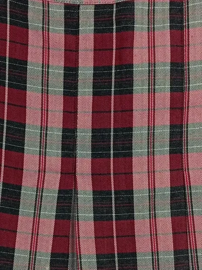 Eddie Bauer Damen Faltenrock Midirock Kariert Rot Gr. 34 XS Herbst