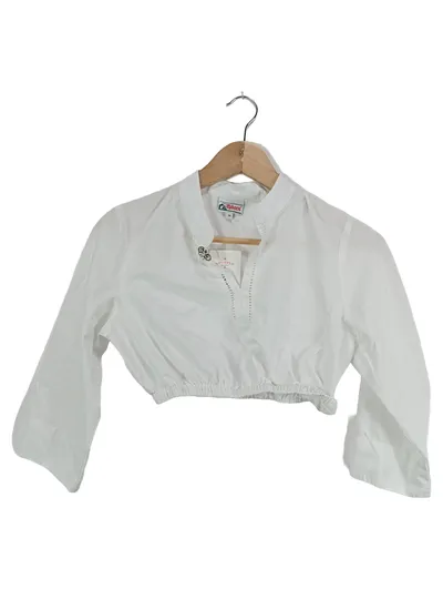 Alphorn Trachtenbluse Damen Gr. 36 Weiß Dirndlbluse Kurz