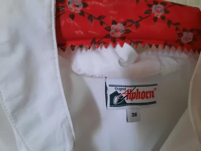Alphorn Trachtenbluse Damen Gr. 36 Weiß Dirndlbluse Kurz