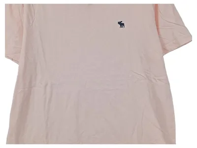 Abercrombie & Fitch Herren T-Shirt V-Ausschnitt Rosa Gr. M Basic