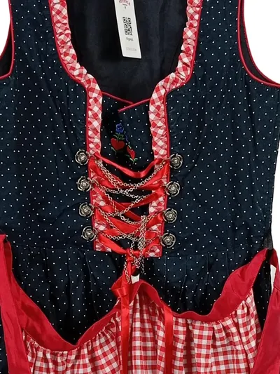 Landhaus C&A Dirndl Trachtenkleid Damen Gr. 38 Schwarz Rot Kariert