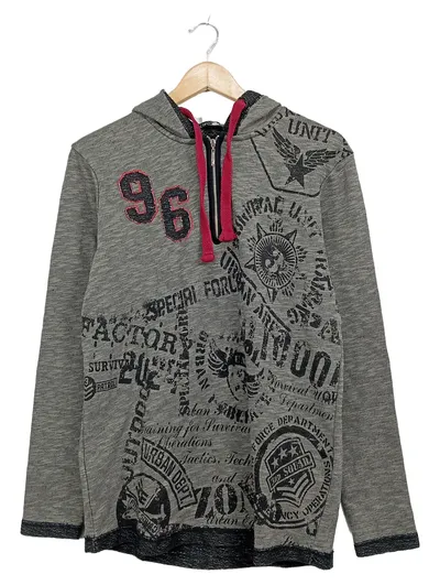 Cipo & Baxx Kapuzenpullover Herren Gr. L Grau Streetwear Hoodie 96