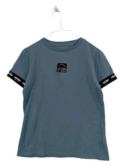 Ellesse Damen T-Shirt Gr. 38/M Blau Logo Tape Ärmel Sportlich