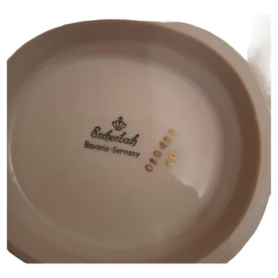 Eschenbach Bavaria Sauciere mit Unterteller Porzellan Goldrand Weiß