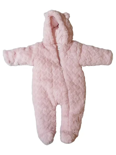 Bebetto Baby Overall Kapuze Plüsch Rosa Gr. 62 Little Princess