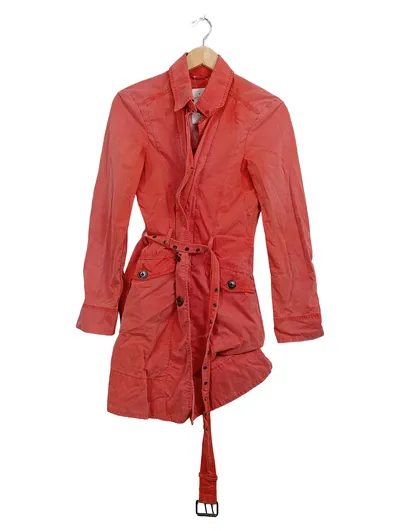 Milestone Damen Trenchcoat Gr. 36/S Rot Baumwolle Mantel Jacke