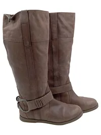 BAMA Damen Leder Reitstiefel Braun Gr. 39 Schnalle Casual 1