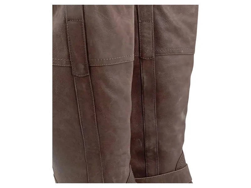 BAMA Damen Leder Reitstiefel Braun Gr. 39 Schnalle Casual 2