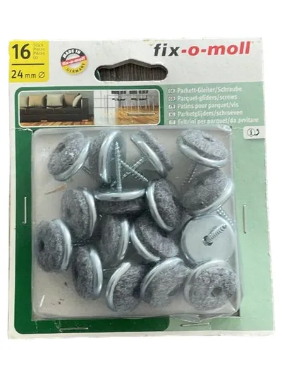16x Filzgleiter Stuhlbeine Möbelfüße Filz Untersetzer 24mm Grau