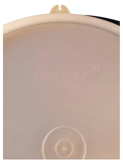 Tupperware Servierplatte mit Deckel Lila Kunststoff 18 cm rund