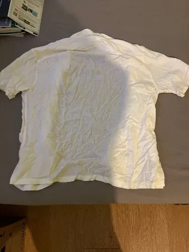 Abercrombie & Fitch Hemd Kurzarm Herren Gr. M Beige Leinen Oversized 2
