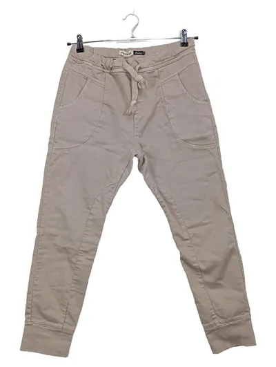 Please Damen Cargohose Jogger Beige Kordelzug Baumwolle XL/44