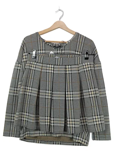 IX-O Damen Kostüm Business Rock Anzug Set Kariert Grau Gr. 38 M