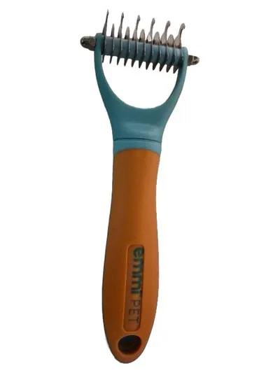 Markenloser Kamm Entfilzungskamm Fellbürste Metall Kunststoff Orange 19cm