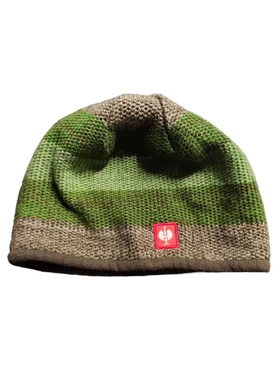 Engelbert Strauss Strickmütze Beanie Herren Grün Meliert Fleece gefüttert