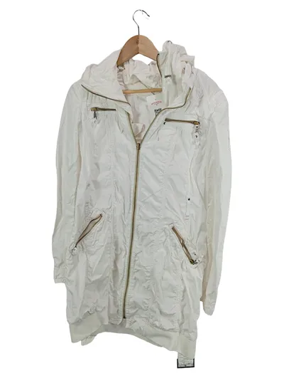 Milestone Leichte Jacke Damen Freizeit Kapuze Weiß Gr. 38/M Baumwolle