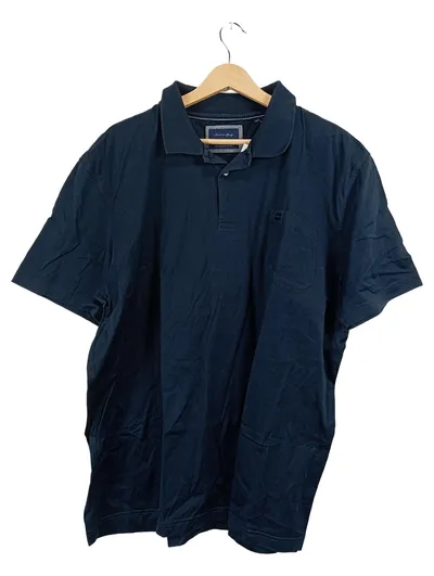Christian Berg Herren Poloshirt Blau Gr. 3XL Baumwolle Kurzarm