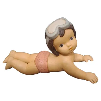 Goebel Nina & Marco Figur Baby mit Taucherbrille Limpke Porzellan