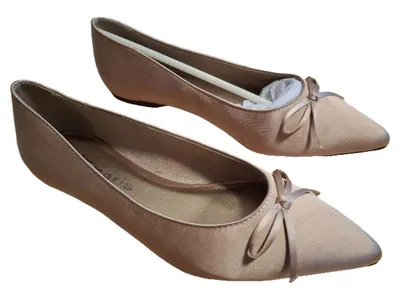 Tamaris Damen Ballerinas Rosa Gr 38 Elegant Slip-On Schleife Textil