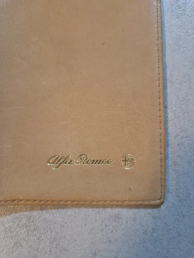 Alfa Romeo Leder Geldbörse Portemonnaie Beige Klassisch Herren