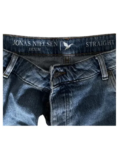 Jonas Nielsen Stockholm Damen Jeans Straight Fit Blau W33 L30 Baumwolle