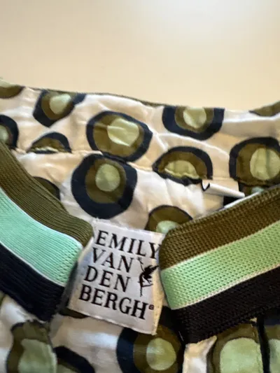 Emily van den Bergh Bluse Damen Gr. 38 Retro Kreise Muster Langarm