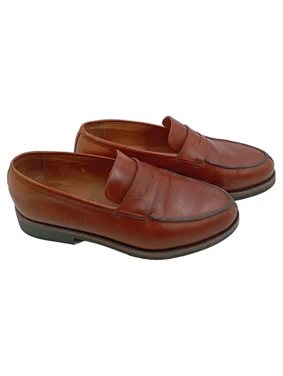 Handmacher Penny Loafer Herren Gr. 42 Braun Leder Klassisch Holzgenagelt