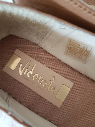 Vidorreta Damen Espadrilles Leder Cognac Braun Gr. 37 Made in Spain