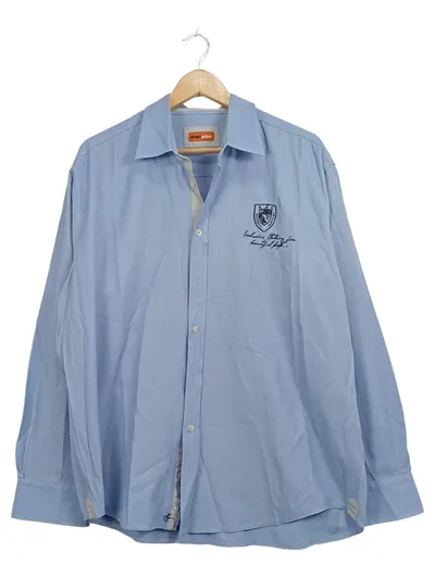Emilio Adani Herren Business Hemd Gr. XXL Blau Langarm Baumwolle