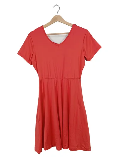Blind Date Damen Sommerkleid Rot Gr. 38 M Basic Kurzarm V-Ausschnitt