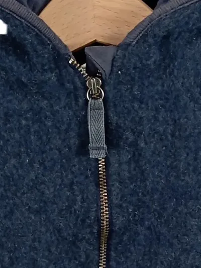 hessnatur Wollwalk Overall Schneeanzug Kinder Kapuze Blau Gr. 74