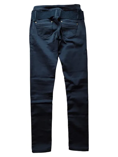 Rose Player Damen Jeans Hose Schwarz Gr. 36 Skinny mit Gürtel Stretch