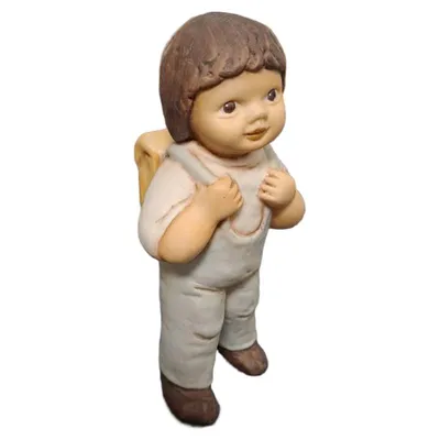 Goebel Figur Junge mit Schulranzen Japan 1992 Porzellan 14 cm