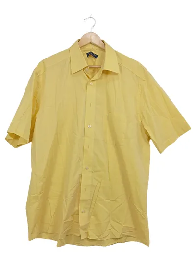 CASAMODA Freshirt Herren Kurzarmhemd Gelb Gr. 44 Bügelfrei Baumwolle