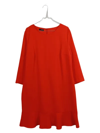 Cinque A-Linien Kleid Cocktailkleid Rot Gr. 42 XL Elegant Rüschen Midikleid