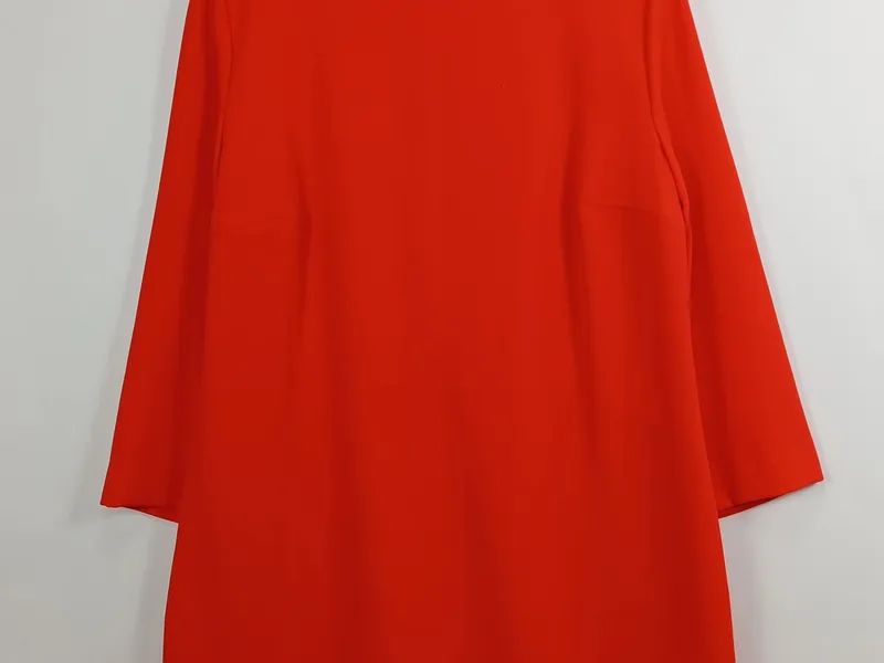 Cinque A-Linien Kleid Cocktailkleid Rot Gr. 42 XL Elegant Rüschen Midikleid 5