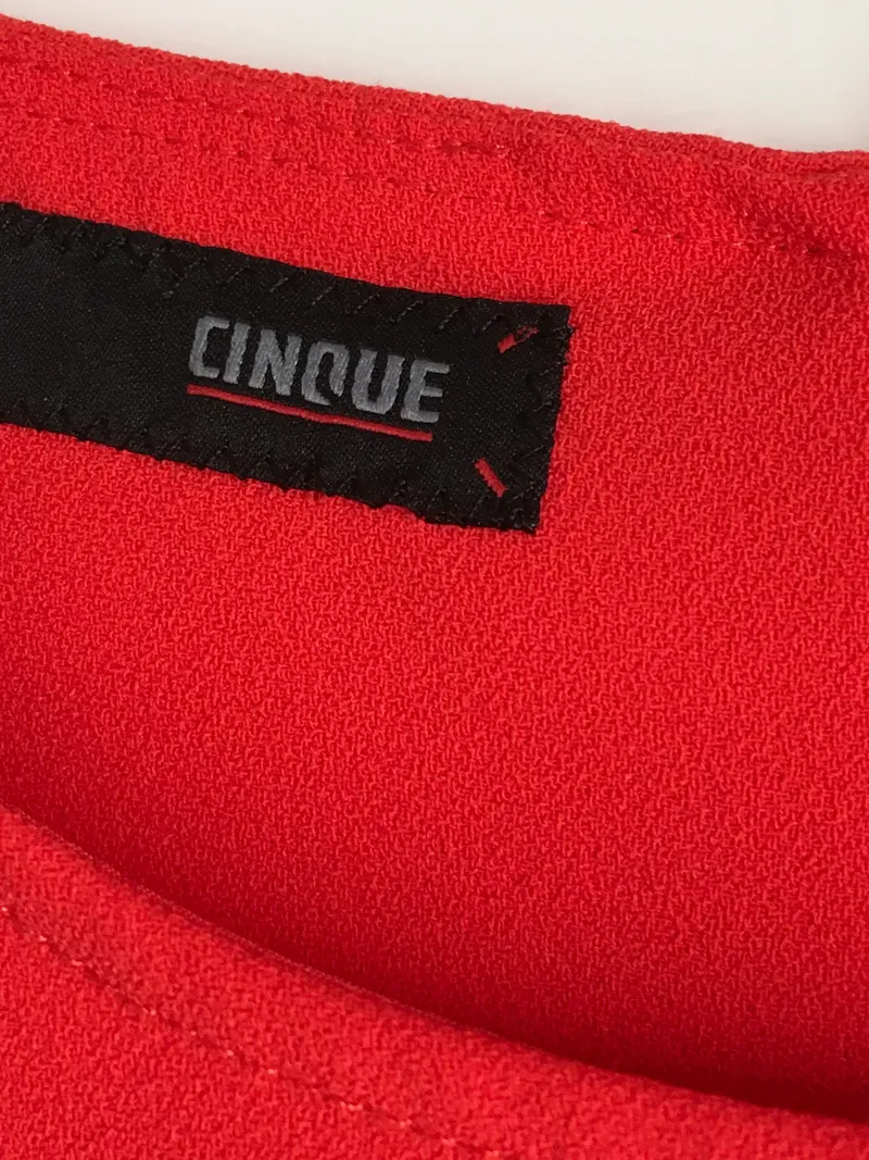Cinque A-Linien Kleid Cocktailkleid Rot Gr. 42 XL Elegant Rüschen Midikleid 7