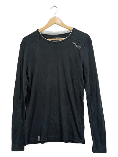 Urban District Langarmshirt Herren Gr. L schwarz Baumwolle Angelo Litrico