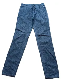 Marc Cain Stoffhose Damen Blau Gr. 34 Spitze Floral Elegant Baumwolle 1