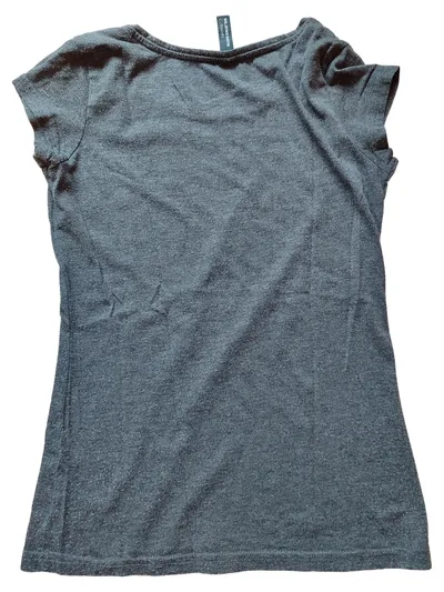 Blind Date Damen T-Shirt Gr. 34/XS Grau Schriftzug Baumwolle Casual
