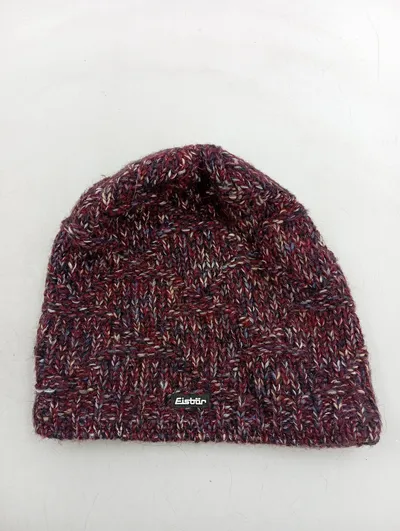Eisbär Strickmütze Damen Meliert Rippstrick Wolle Rot Casual Freizeit