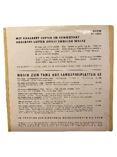 Adalbert Lutter spielt English Waltz & Tango-Takt Vinyl Single Odeon GEOW